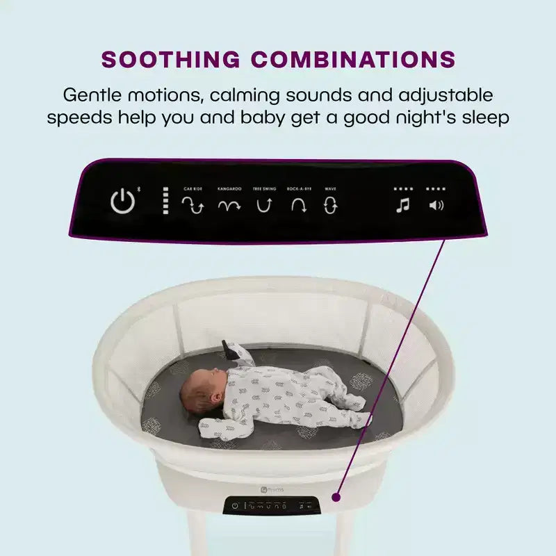 Smart Sleep Bassinet – Adjustable Height, 25lb Capacity, Includes Mattress & Fitted Sheet