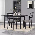 MAYEERTY Black Wooden Kitchen Chairs with Wood Legs, Nonslip Foot Pads Upholsteres Armless Chairs Set of 2