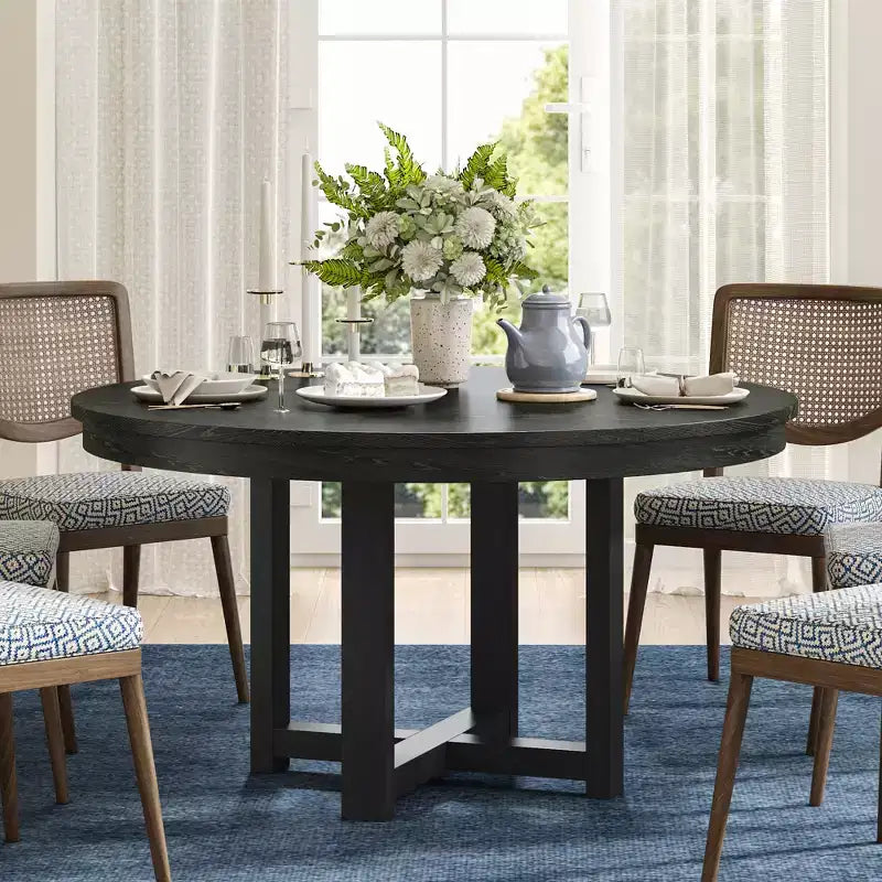 45Round Dining Table - Modern Minimalist Style for Home Kitchen & Dining Room