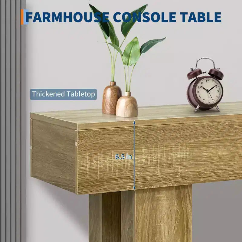 Console Table 63 po pour entrée, Table de canapé étroite en bois derrière le canapé, Table d'entrée rectangulaire pour foyer, Table console de canapé