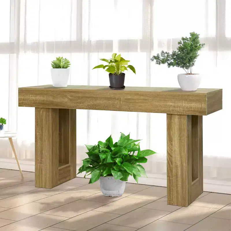 Console Table 63 po pour entrée, Table de canapé étroite en bois derrière le canapé, Table d'entrée rectangulaire pour foyer, Table console de canapé