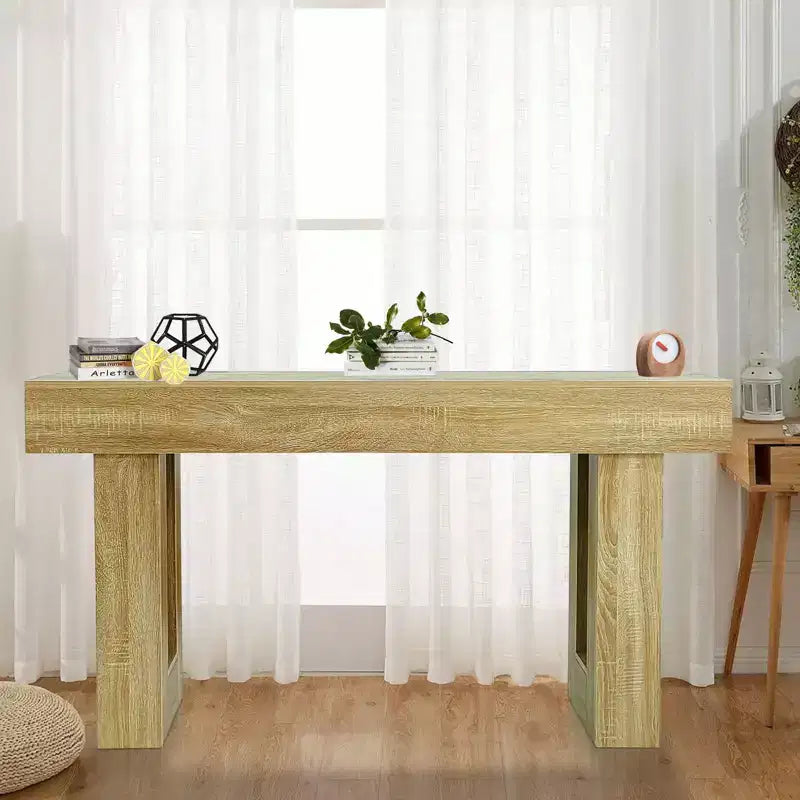 Console Table 63 po pour entrée, Table de canapé étroite en bois derrière le canapé, Table d'entrée rectangulaire pour foyer, Table console de canapé
