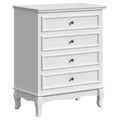 RoyalCraft 4 Drawer Dresser Modern Wooden Chest with Storage, Ball Bearing Slides for Bedroom, Closet, Living Room, or Entryway, White