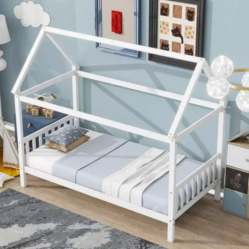 Whisen Twin House Bed with Headboard & Footboard