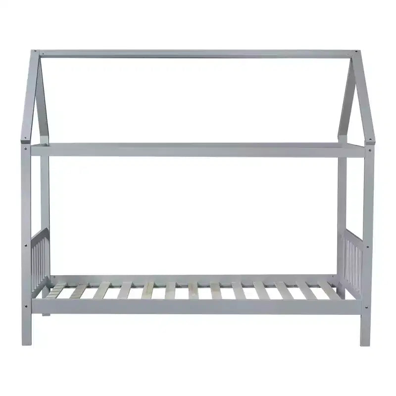 Twin House Bed with Headboard & Footboard – Kids Playhouse Bed Frame