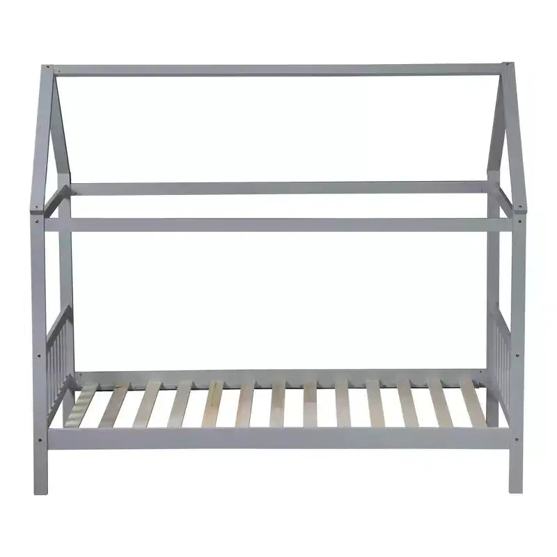Twin House Bed with Headboard & Footboard – Kids Playhouse Bed Frame