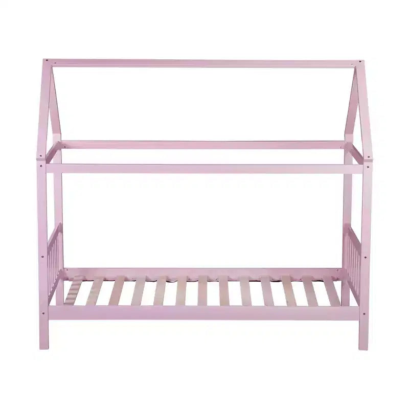Twin House Bed with Headboard & Footboard – Kids Playhouse Bed Frame