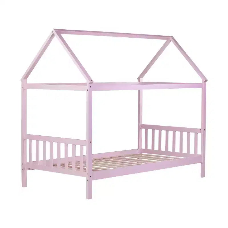 Twin House Bed with Headboard & Footboard – Kids Playhouse Bed Frame