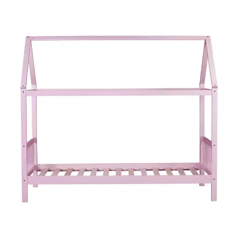 Twin House Bed with Headboard & Footboard – Kids Playhouse Bed Frame