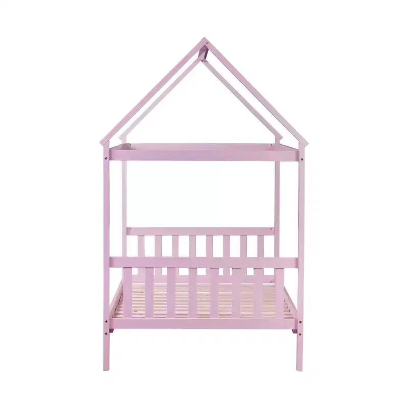 Twin House Bed with Headboard & Footboard – Kids Playhouse Bed Frame
