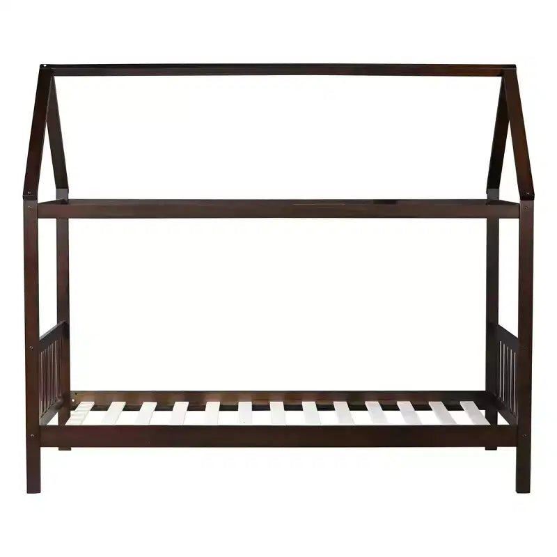 Twin House Bed with Headboard & Footboard – Kids Playhouse Bed Frame