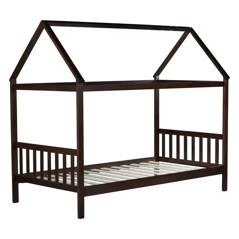 Twin House Bed with Headboard & Footboard – Kids Playhouse Bed Frame