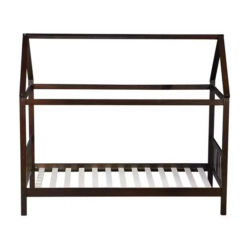Twin House Bed with Headboard & Footboard – Kids Playhouse Bed Frame