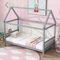 Twin House Bed with Headboard & Footboard – Kids Playhouse Bed Frame