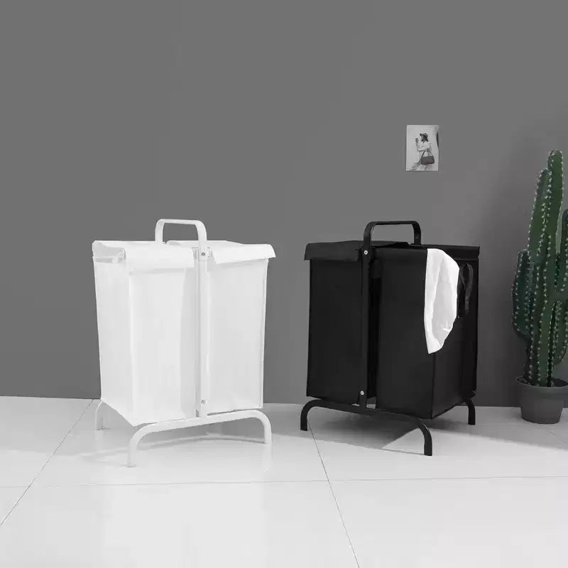 110L Large 2-Section Laundry Hamper Sorter with Sorting Cards – Oxford Fabric Clothes Basket