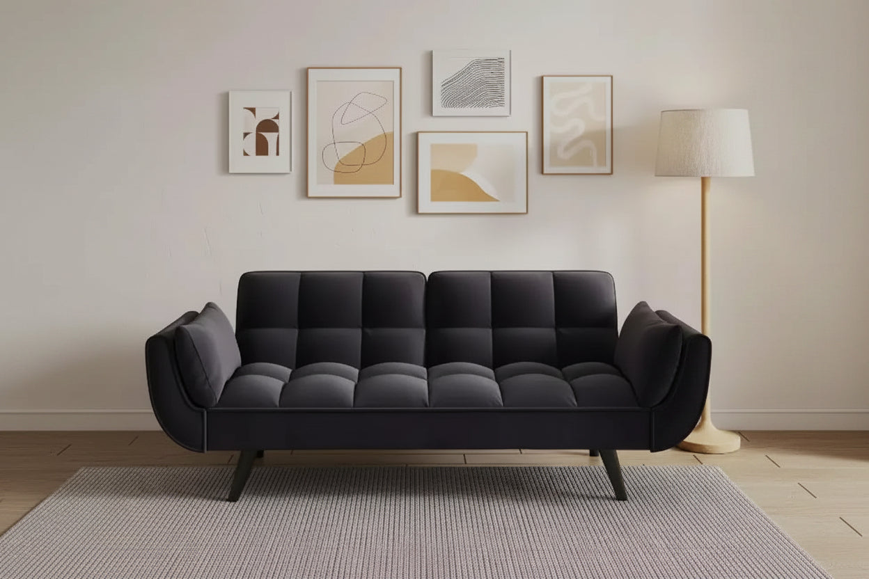 MAYEERTY Three Seat Polyeter Blend Sofa with Three Pillows for Bedroom Living Room