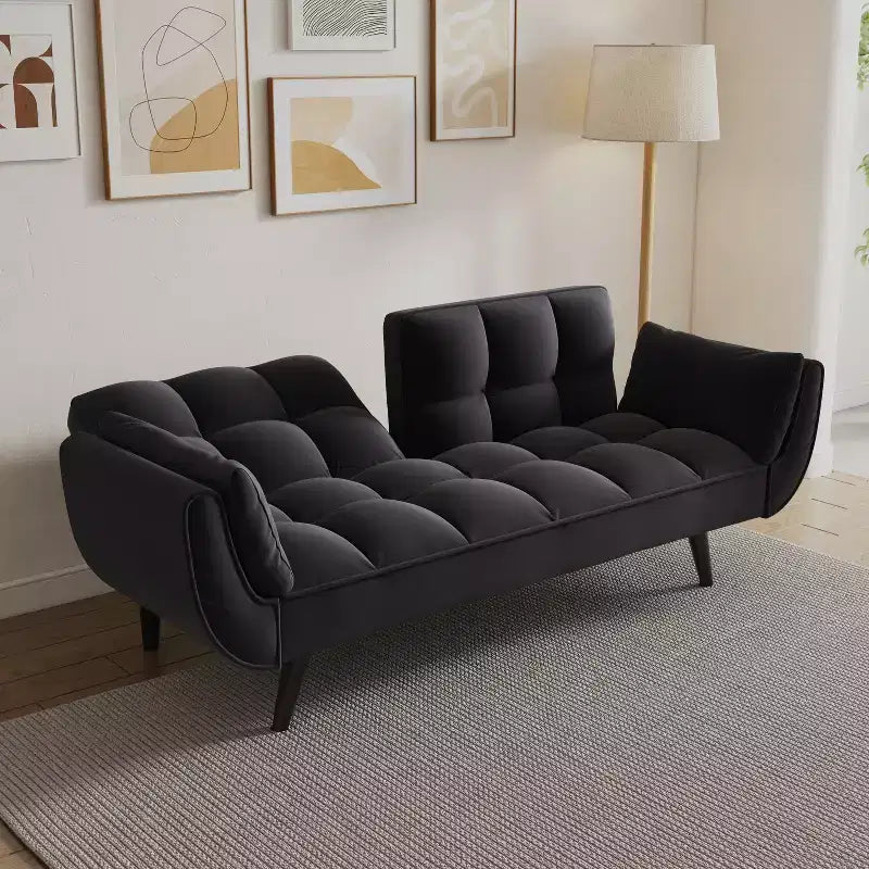 3-Seat Polyester Blend Sofa with 3 Throw Pillows – Bedroom & Living Room