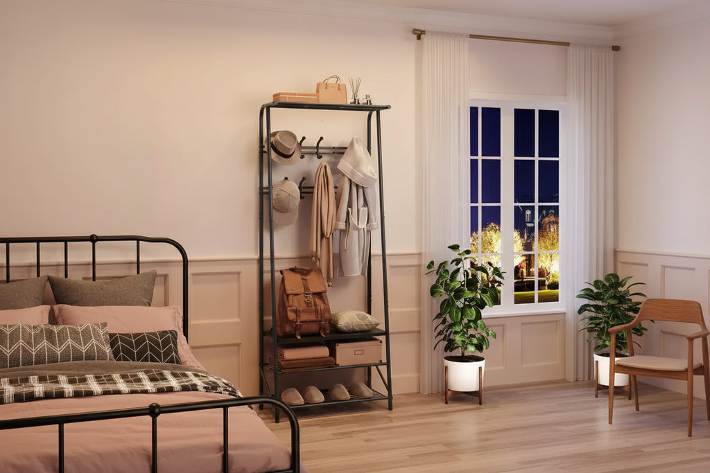 Hall Trees Entryway Bench with Storage, Multifunctional Hallway Organizer, Accent Furniture with Metal Frame