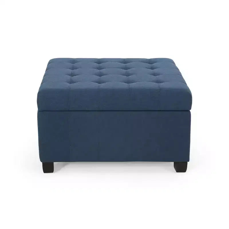 Lastoro Contemporary Fabric Tufted Upholstered Storage Ottoman – Living Room Footrest