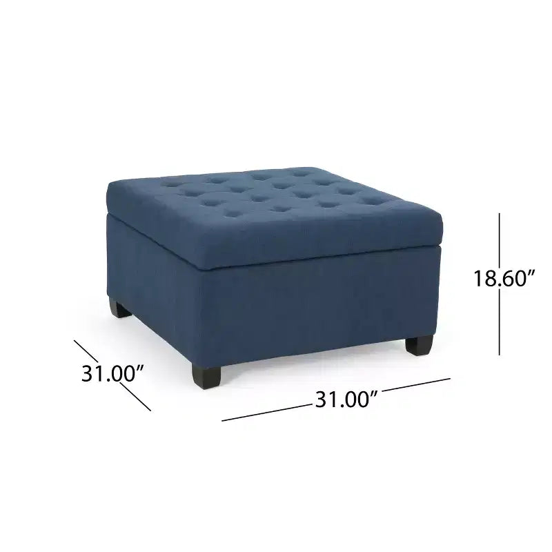 Lastoro Contemporary Fabric Tufted Upholstered Storage Ottoman – Living Room Footrest