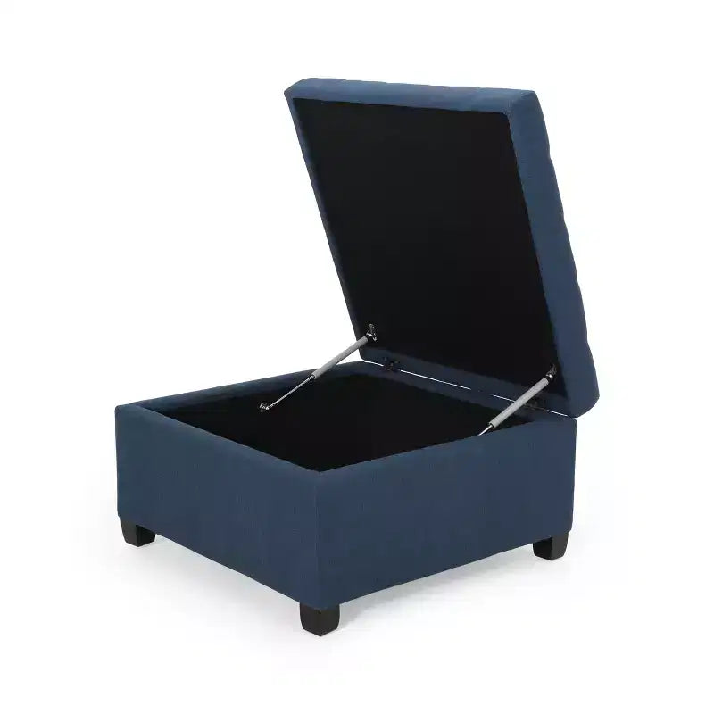 Lastoro Contemporary Fabric Tufted Upholstered Storage Ottoman – Living Room Footrest