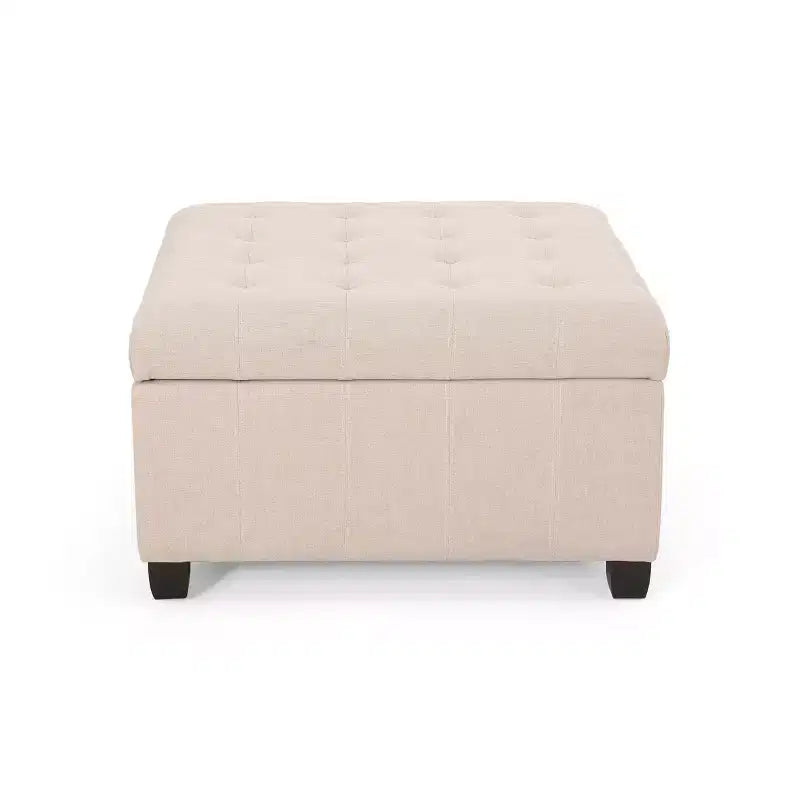 Lastoro Contemporary Fabric Tufted Upholstered Storage Ottoman – Living Room Footrest
