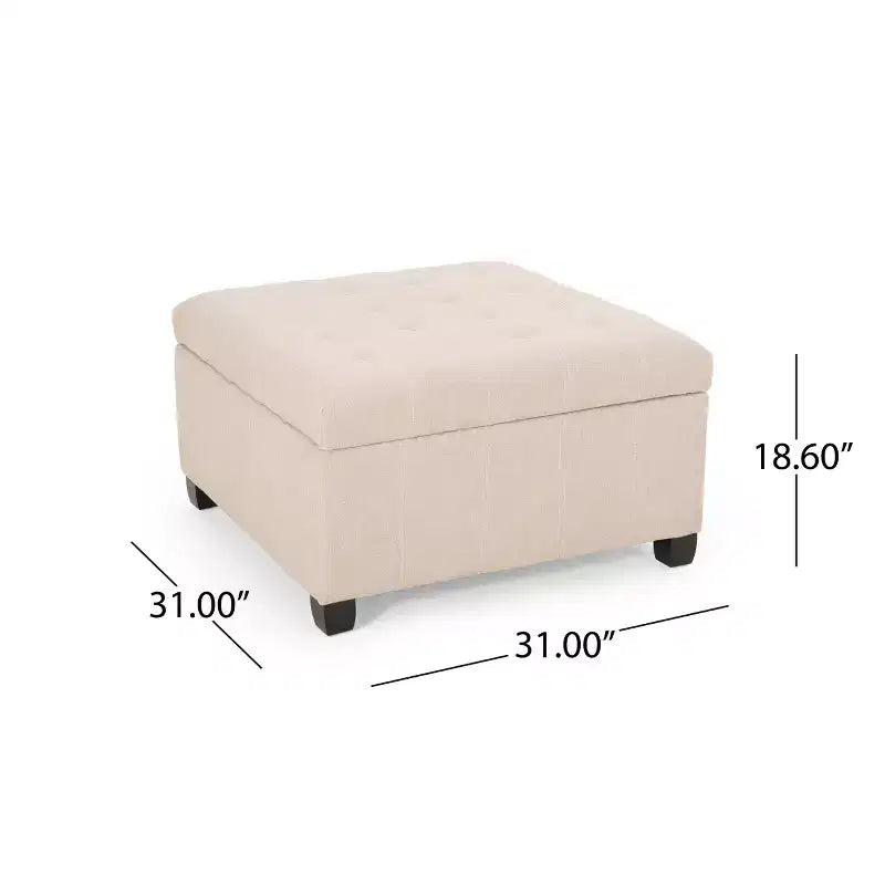 Lastoro Contemporary Fabric Tufted Upholstered Storage Ottoman – Living Room Footrest