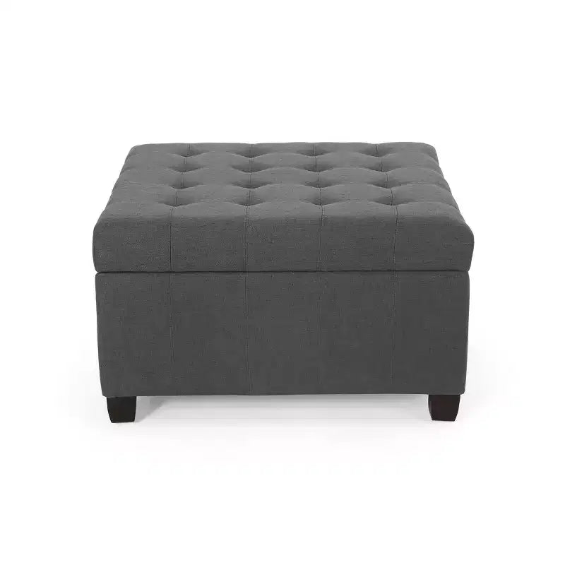 Lastoro Contemporary Fabric Tufted Upholstered Storage Ottoman – Living Room Footrest