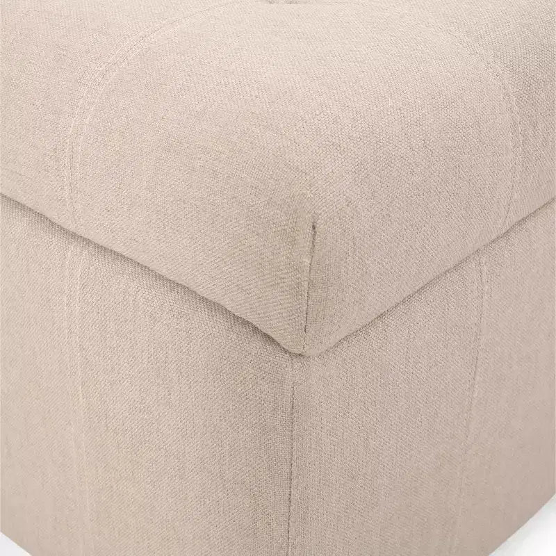 Lastoro Contemporary Fabric Tufted Upholstered Storage Ottoman – Living Room Footrest