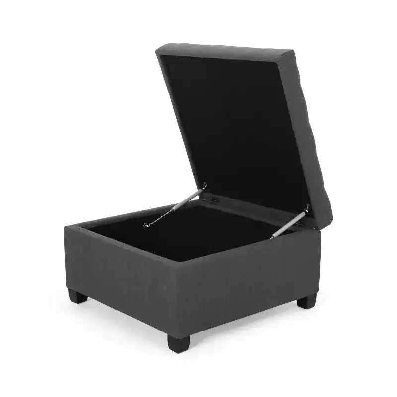 Lastoro Contemporary Fabric Tufted Upholstered Storage Ottoman – Living Room Footrest