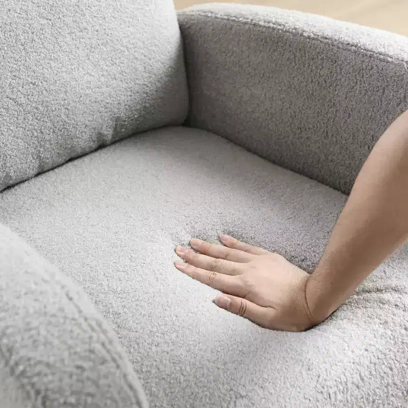 Fauteuil à bascule rembourré à dossier haut moderne avec 2 poches de rangement latérales – 70 cm