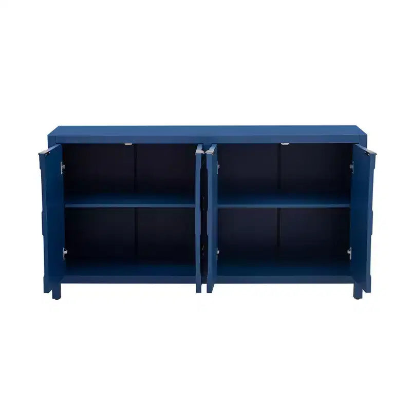 Vaisselier Buffet Luxueux avec 4 Portes à Motif Nid d'Abeille – Rangement Salle à Manger