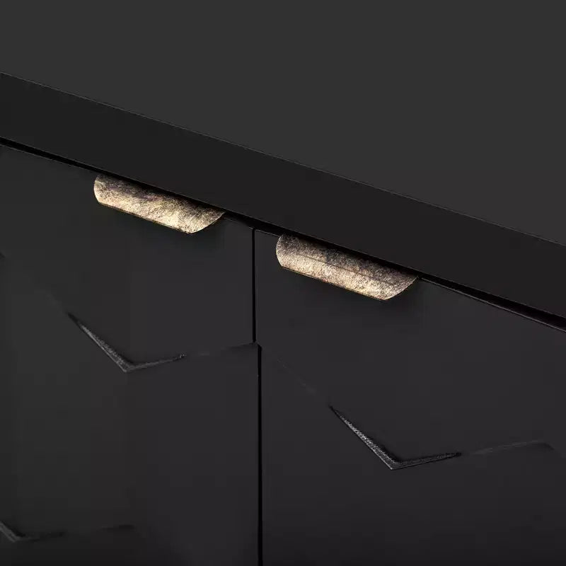 Vaisselier Buffet Luxueux avec 4 Portes à Motif Nid d'Abeille – Rangement Salle à Manger