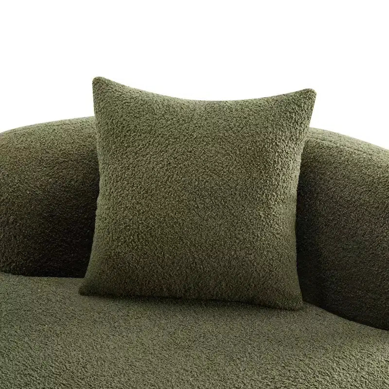 67 Inch Curved Loveseat Full Compression Sponge Sofa, Teddy Velvet Fabric, No-Assembly Compact Sofa for Small Spaces & Apartments