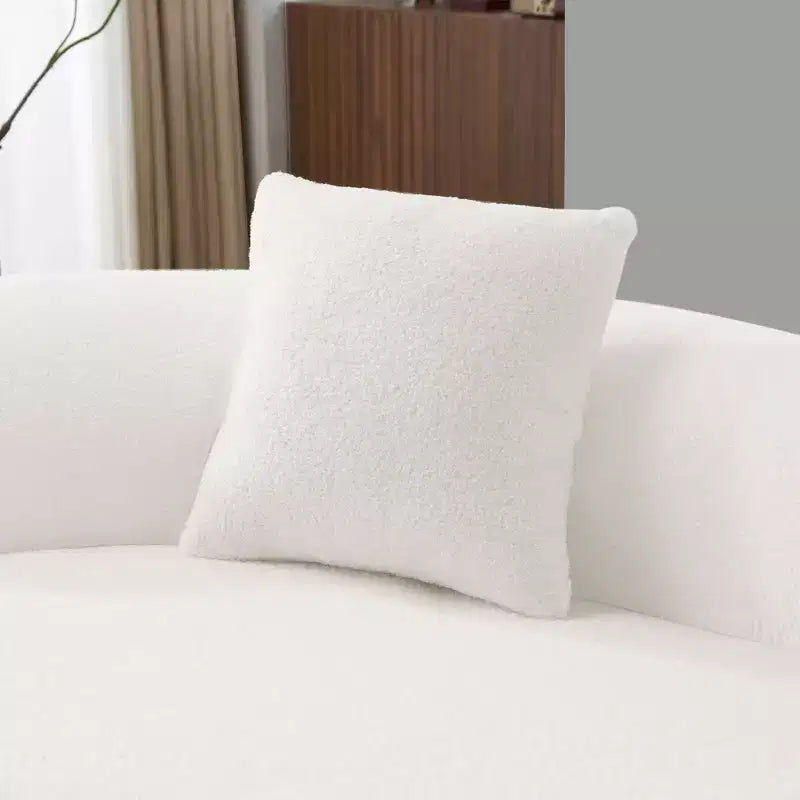 67 Inch Curved Loveseat Full Compression Sponge Sofa, Teddy Velvet Fabric, No-Assembly Compact Sofa for Small Spaces & Apartments