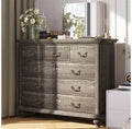9-Drawer Farmhouse Dresser - Rustic Storage Chest with Metal Handles for Bedroom & Living Room