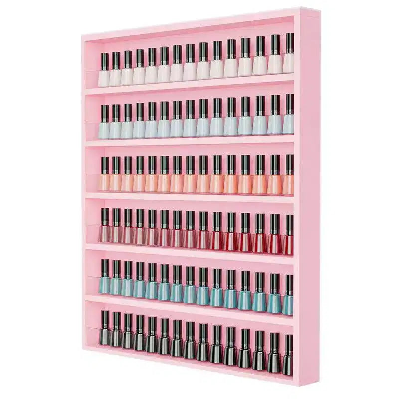 Karl Home 6 Layers Wall Mount Nail Polish Organizer Rack with Acrylic Baffle
