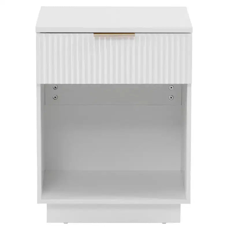 Karl Home 1-Drawer White MDF (Medium-Density Fiberboard) 17.72in. W Nightstands