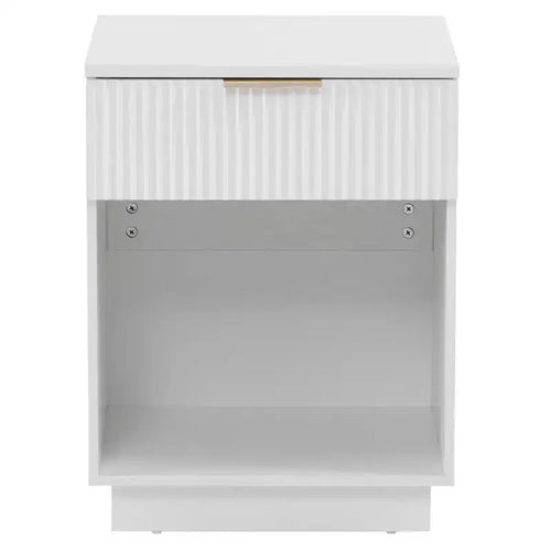 Karl Home 1-Drawer White MDF (Medium-Density Fiberboard) 17.72in. W Nightstands