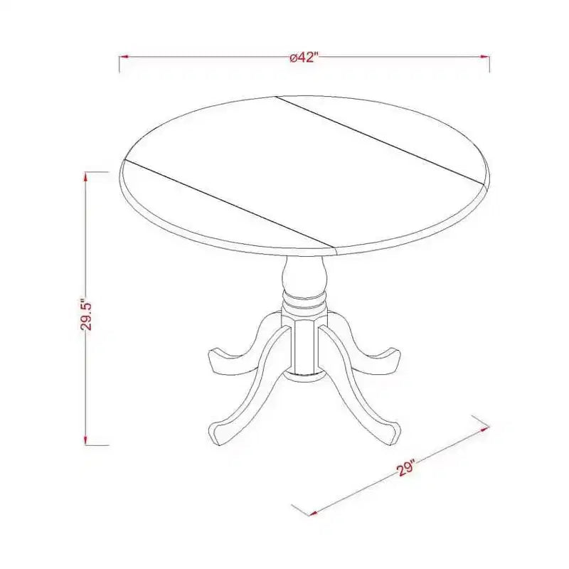 Table à manger en bois d'hévéa avec deux rabats de 23 cm – Table de cuisine extensible