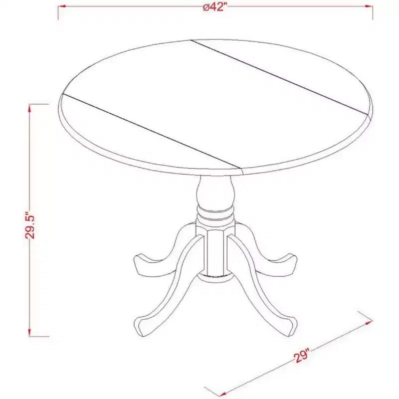 Table à manger en bois d'hévéa avec deux rabats de 23 cm – Table de cuisine extensible