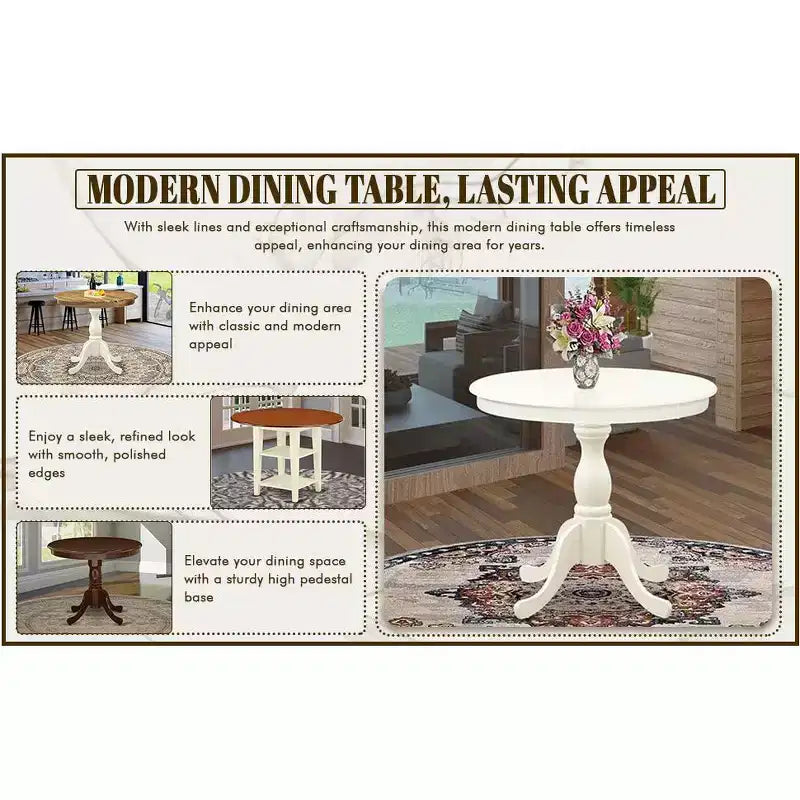 Table à manger en bois d'hévéa avec deux rabats de 23 cm – Table de cuisine extensible