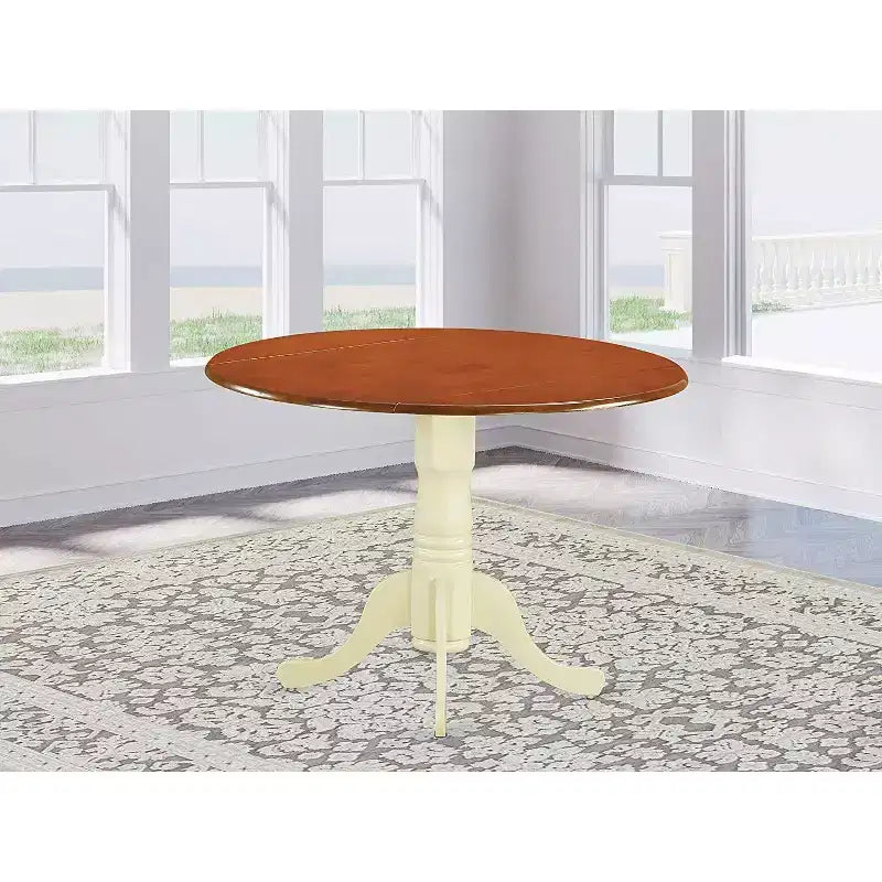 Table à manger en bois d'hévéa avec deux rabats de 23 cm – Table de cuisine extensible