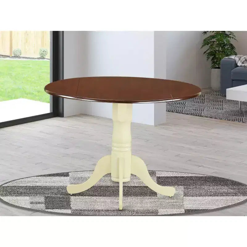 Table à manger en bois d'hévéa avec deux rabats de 23 cm – Table de cuisine extensible