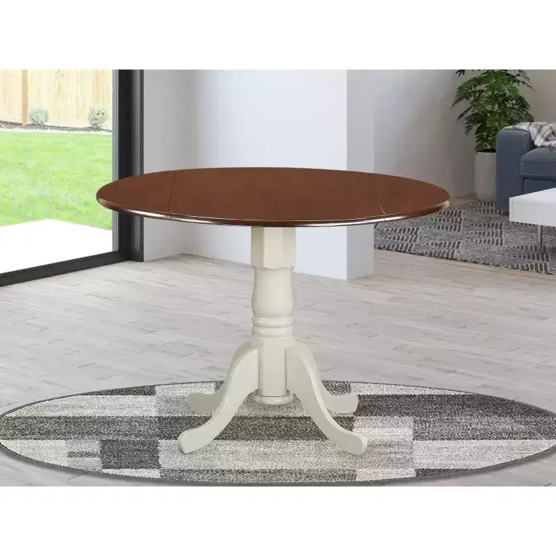 Table à manger en bois d'hévéa avec deux rabats de 23 cm – Table de cuisine extensible