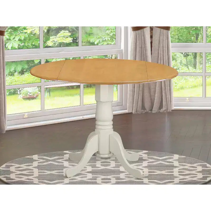Table à manger en bois d'hévéa avec deux rabats de 23 cm – Table de cuisine extensible