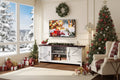 EROMMY 66 Wood TV Stand With Farmhouse Doors & Adjustable Shelves