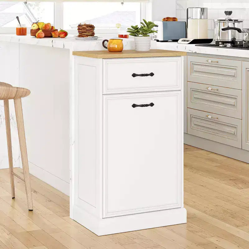 Tilt-Out Trash Cabinet – 20/40 Gallon Pet-Proof Garbage Can Holder for Kitchen & Living Room