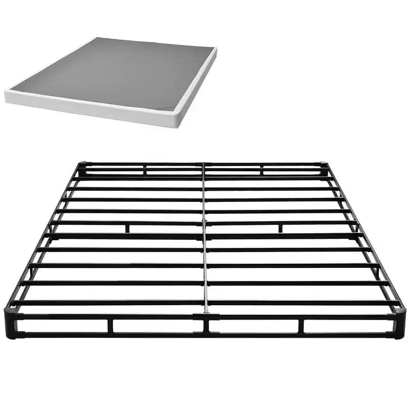 VEVOR Box Spring, Queen Size Bed Frame with Washable Fabric Cloth, Heavy Duty Metal Frame for Queen Bed, 4 in Mattress Foundation, Black