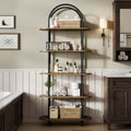 5-Tier Industrial Bookshelf  71 Tall Metal Arch Bookcase with Adjustable Open Shelves, Sturdy Storage for Living Room & Home Office